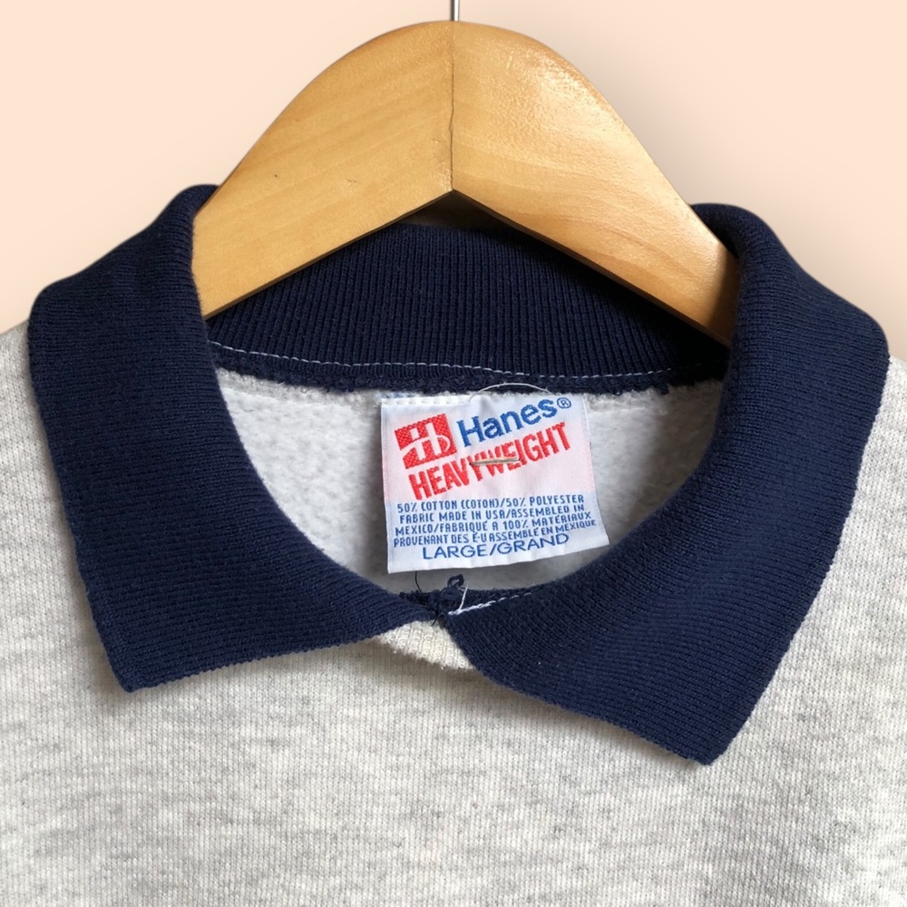 Vintage 90s Hanes Heavyweight Collared Sweatshirt Charleston, SC Anchor Unisex L - Picture 6 of 11